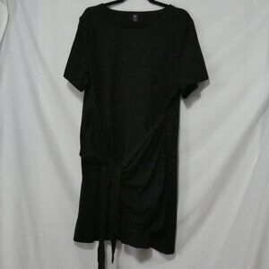 SHEIN - Curve | 3XL | Chic Black Short Sleeve Dress With Tie Detail